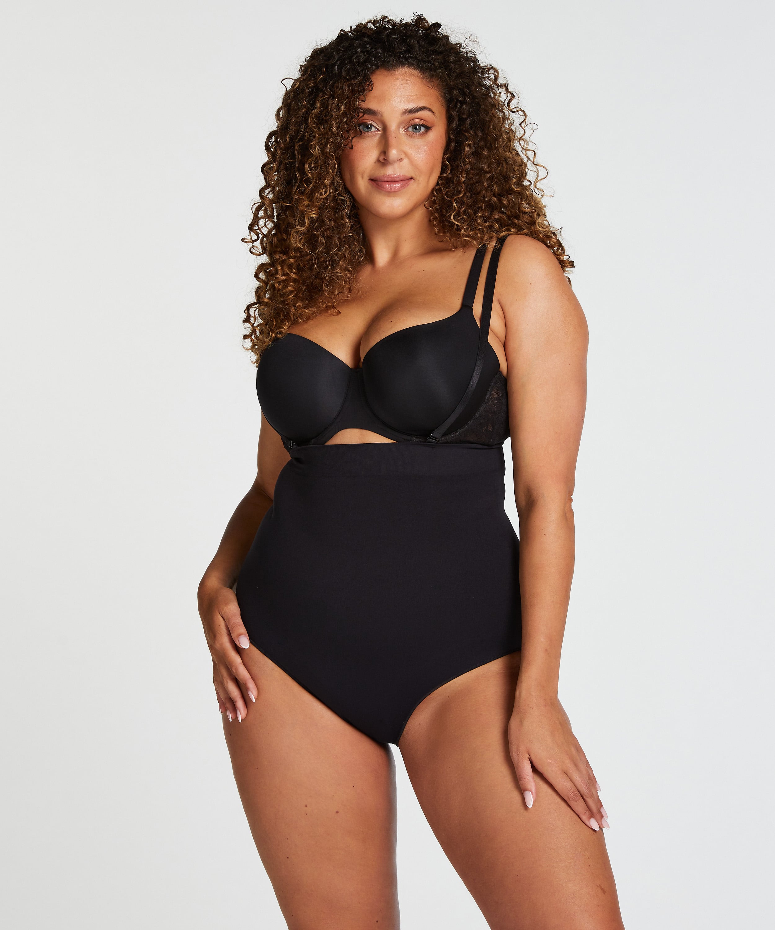Seamless Enhancing High Waisted Knickers, Black, main