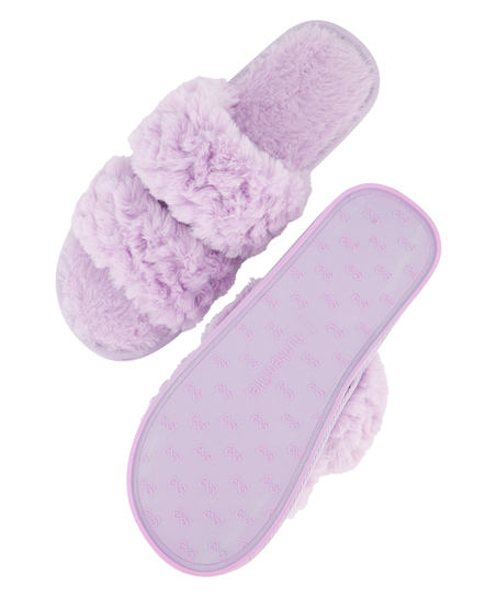 Double Strap Lady Slippers, Purple