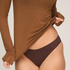 super soft Lace V-Neck shirt with Cashmere, Brown