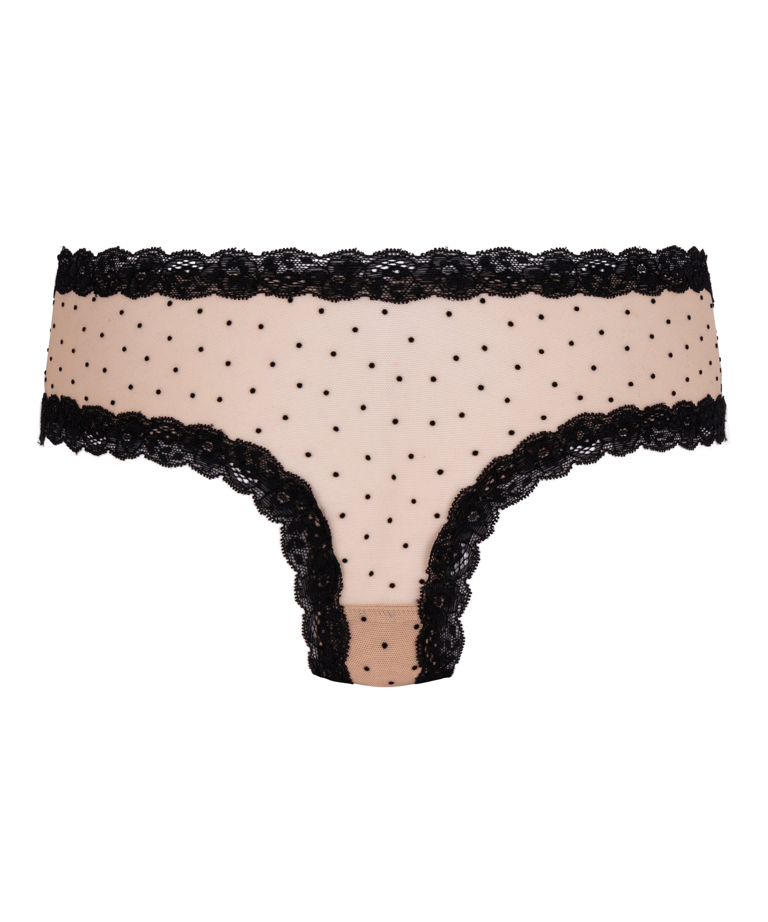 V-shaped Brazilian knickers mesh, Brown, main