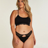 Katie High Leg Thong, Black