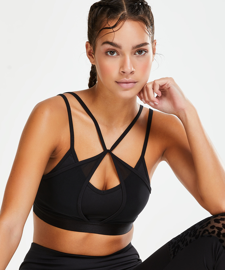 HKMX The Twist Sports Bra, Black