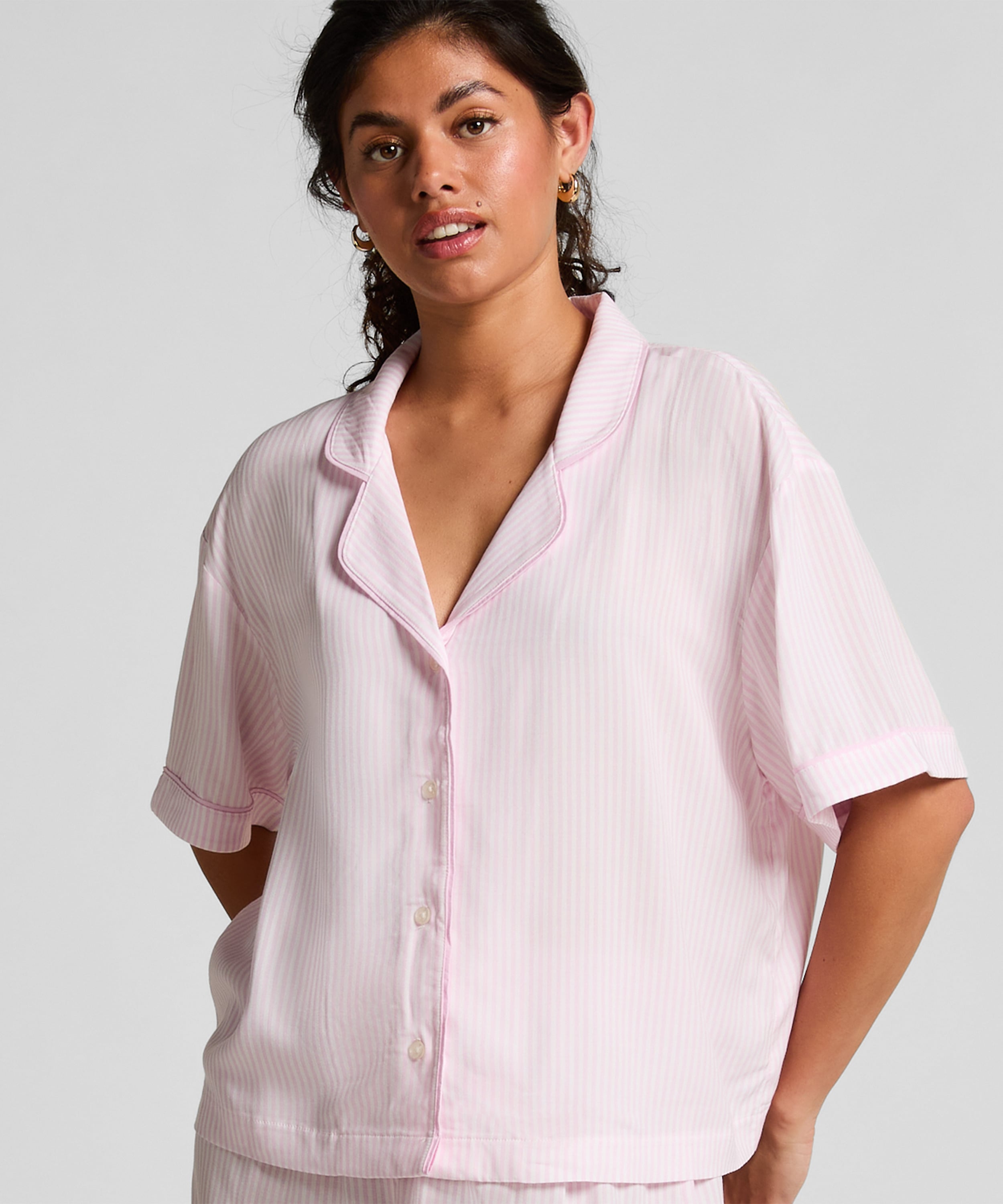 Pyjama short sleeve jacket, Pink, main