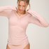 super soft Lace V-Neck shirt with Cashmere, Pink