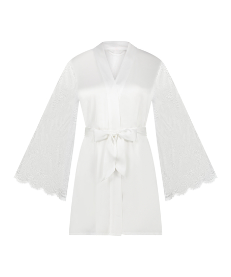 Satin Kimono, White