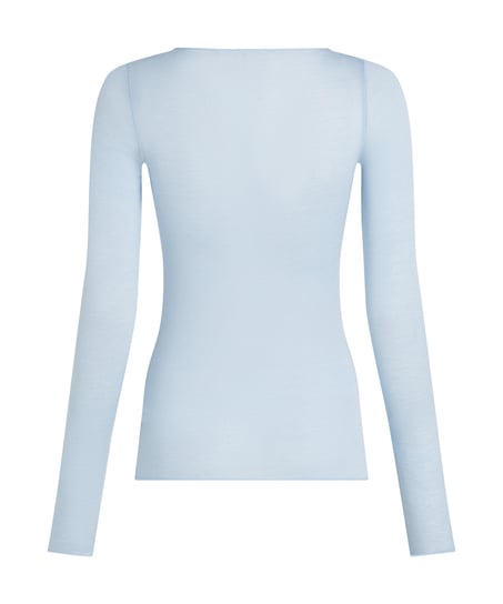 super soft Boatneck shirt with Cashmere, Blue