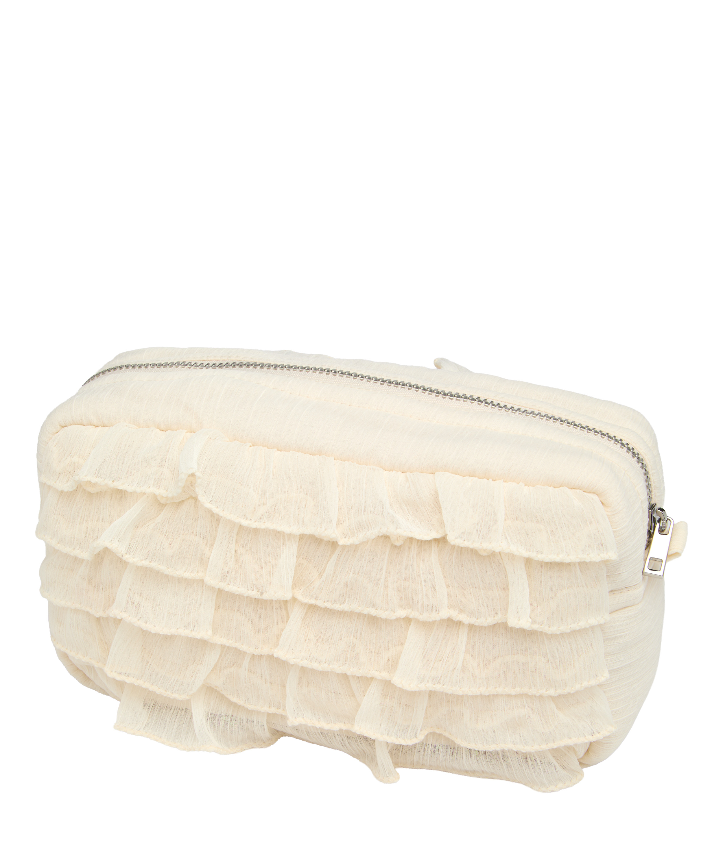 Make-Up Bag Ruffle, White, main