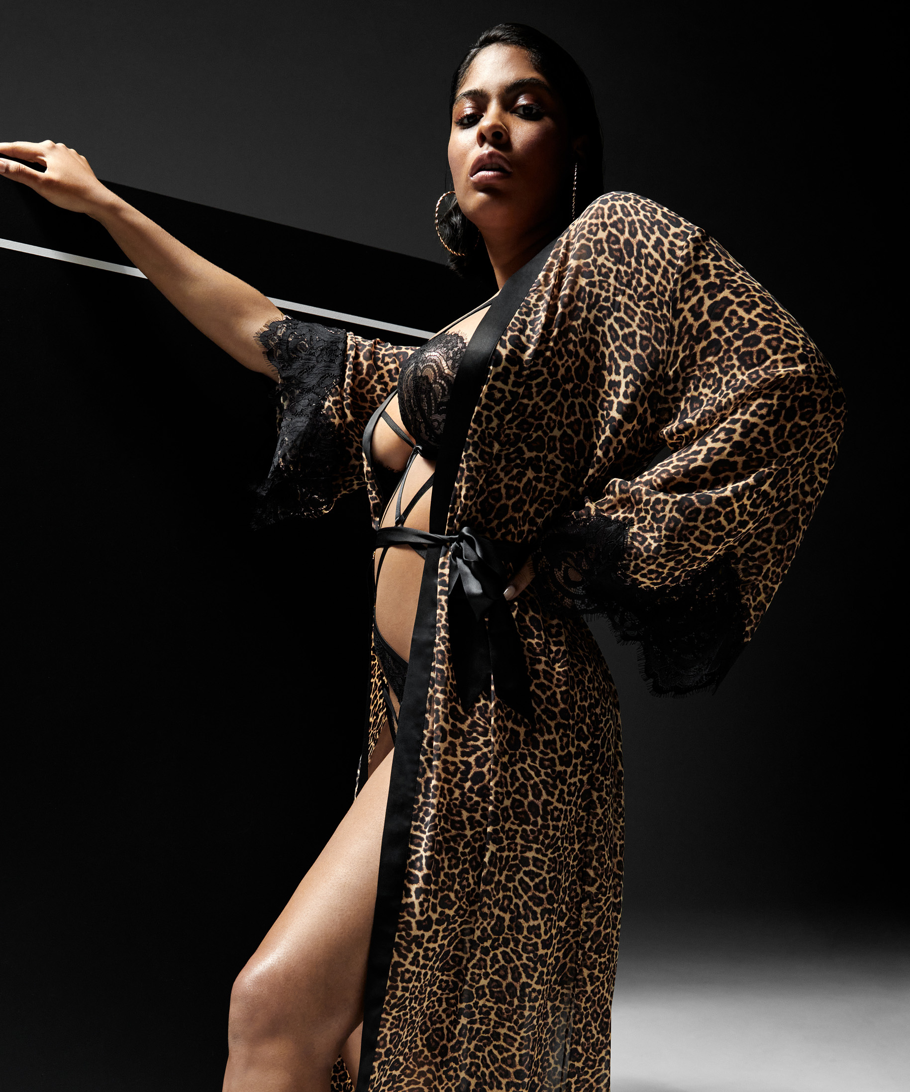 Chiffon Kimono, Black, main