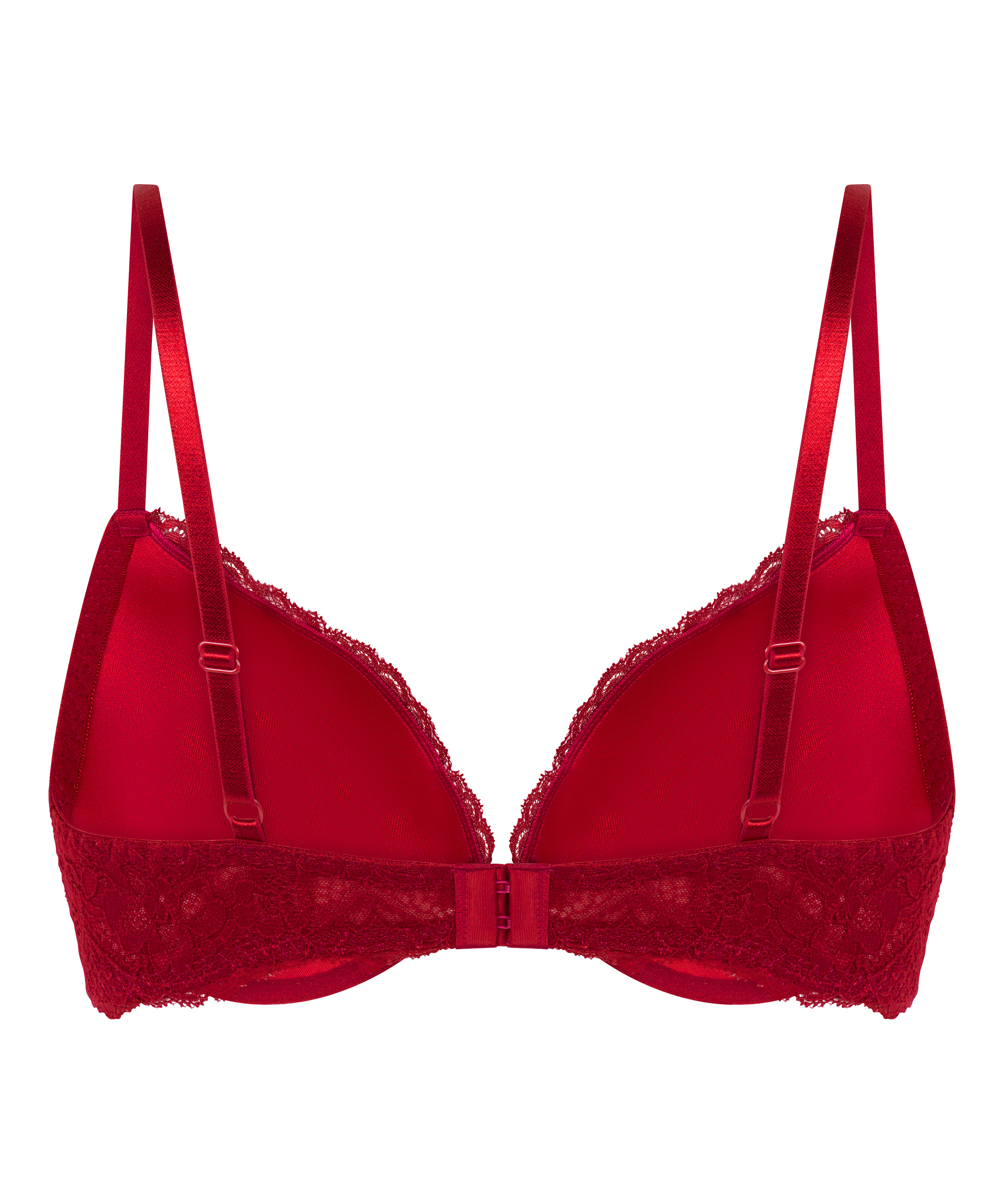 Marine Padded Push-Up Underwired Bra, Red, main