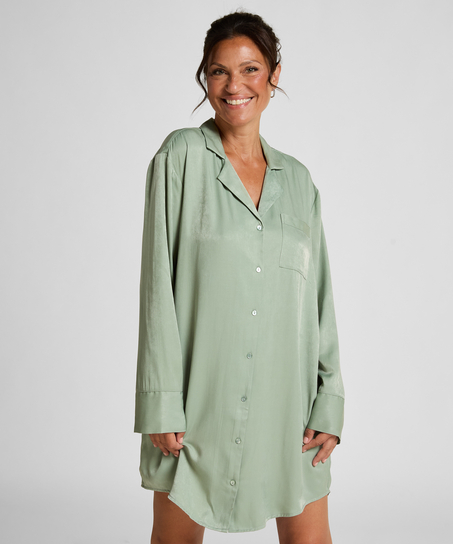 Shirtdress Satin Ayla, Green