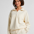 Top Half Zip Sporty Fleece, White