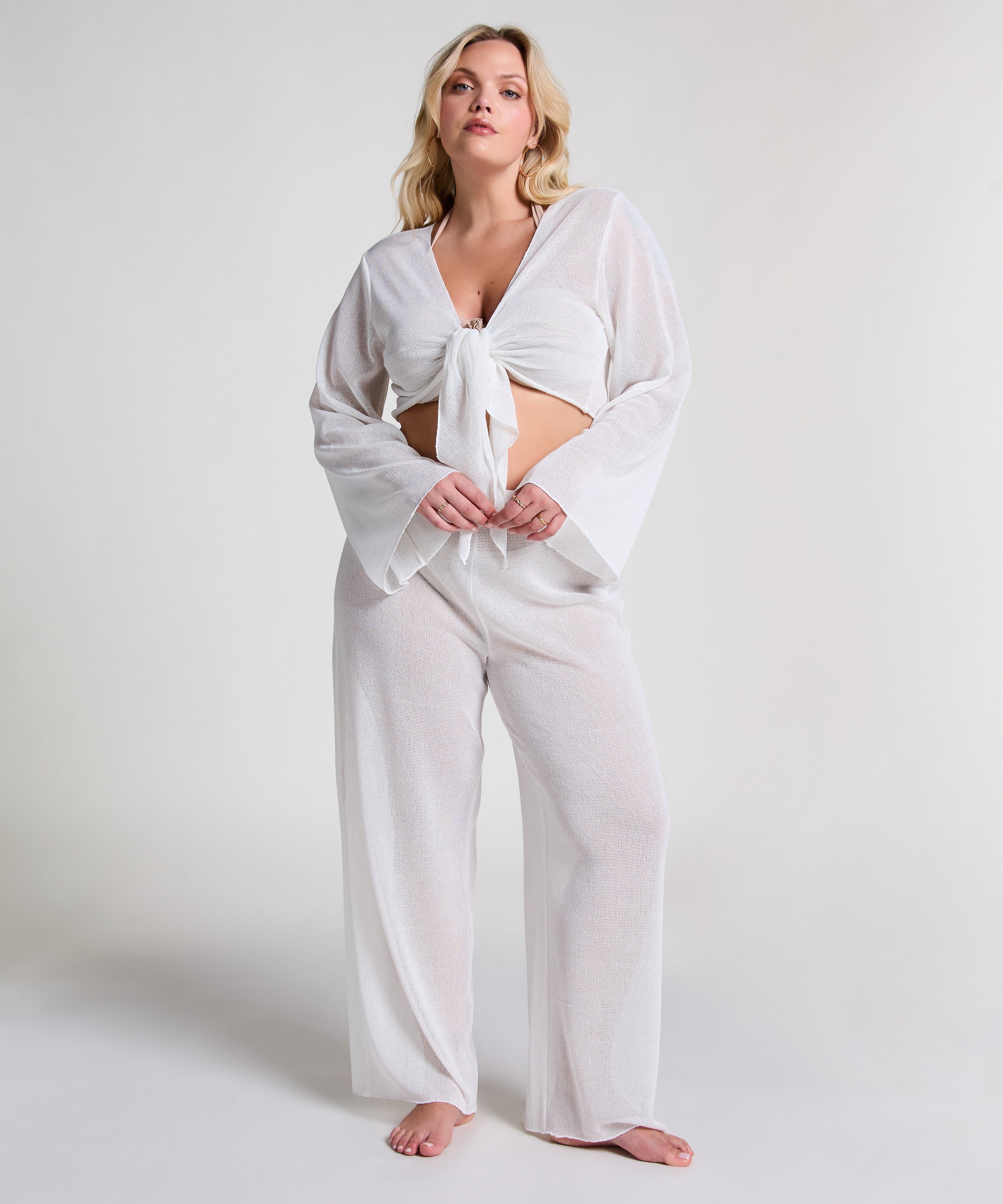 Beach Knit Pant, White, main