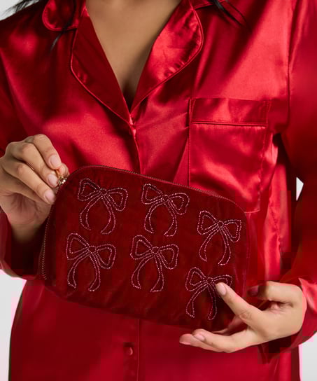 Bow Make-Up Bag, Red