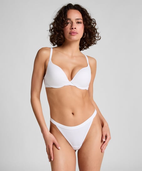 Cotton Padded Underwired Push-Up Bra, White