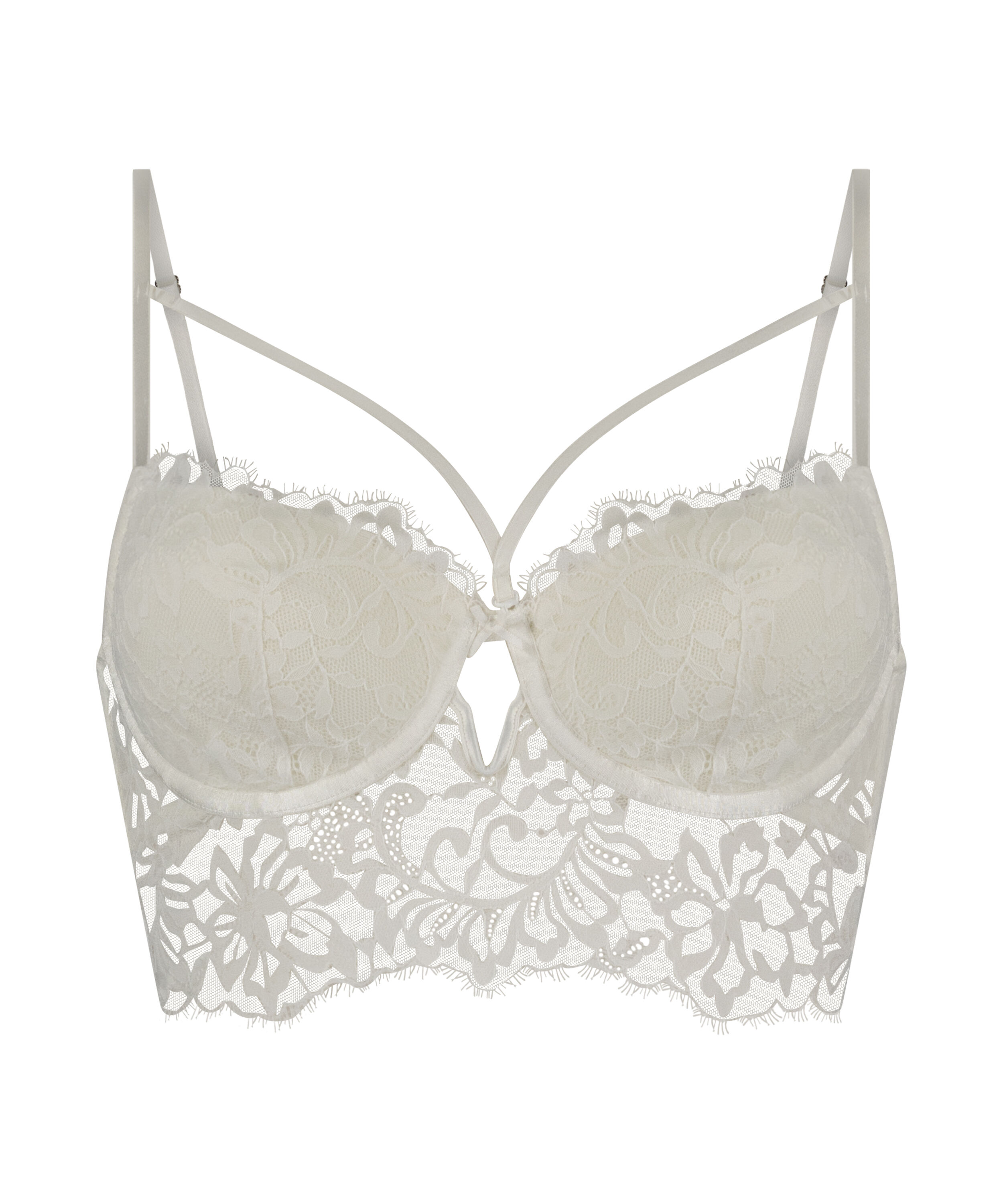 Isabella Padded Underwired Longline Bra, White