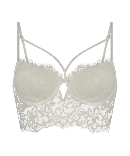 Isabella Padded Underwired Longline Bra, White