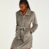 Fleece Zip Bathrobe, Gray