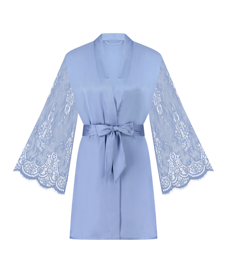 Satin Kimono, Blue
