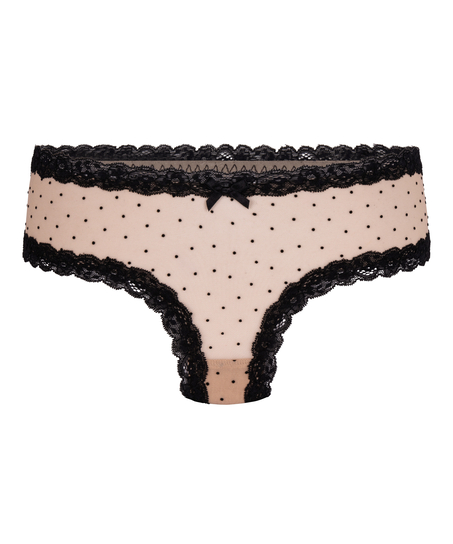 V-shaped Brazilian knickers mesh, Brown