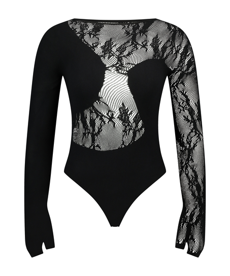 Lace Panels Body, Black