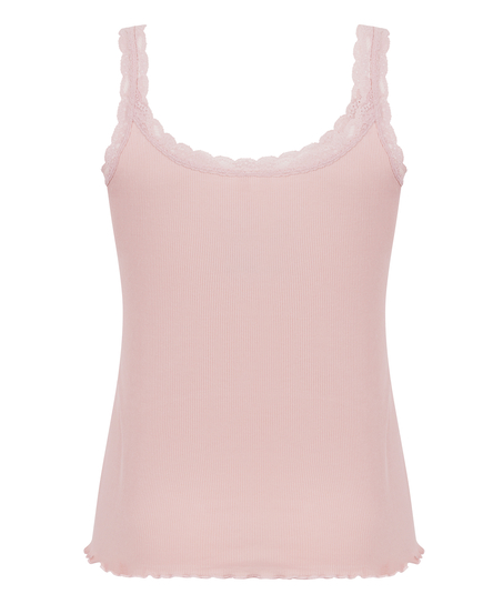 Cami Rib Lace, Pink