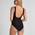 Shaping Shell Mesh Swimsuit, Black