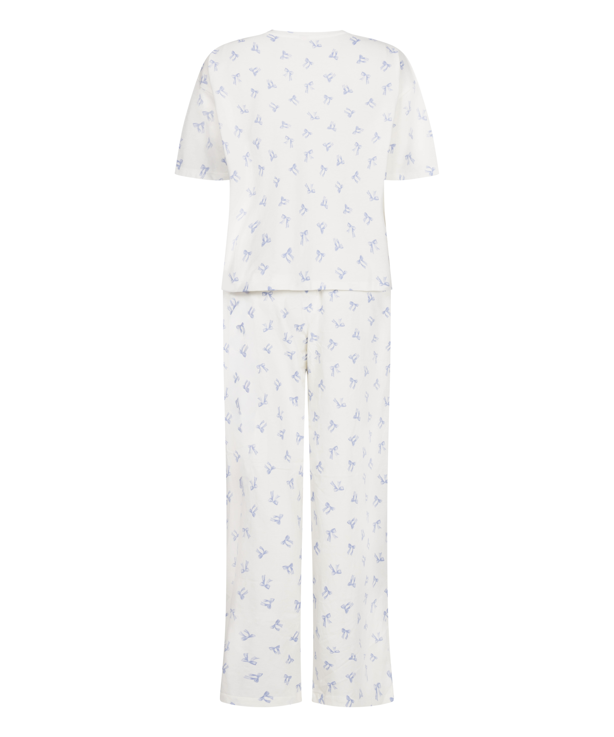Pyjama Set Cotton Jersey Long, White, main
