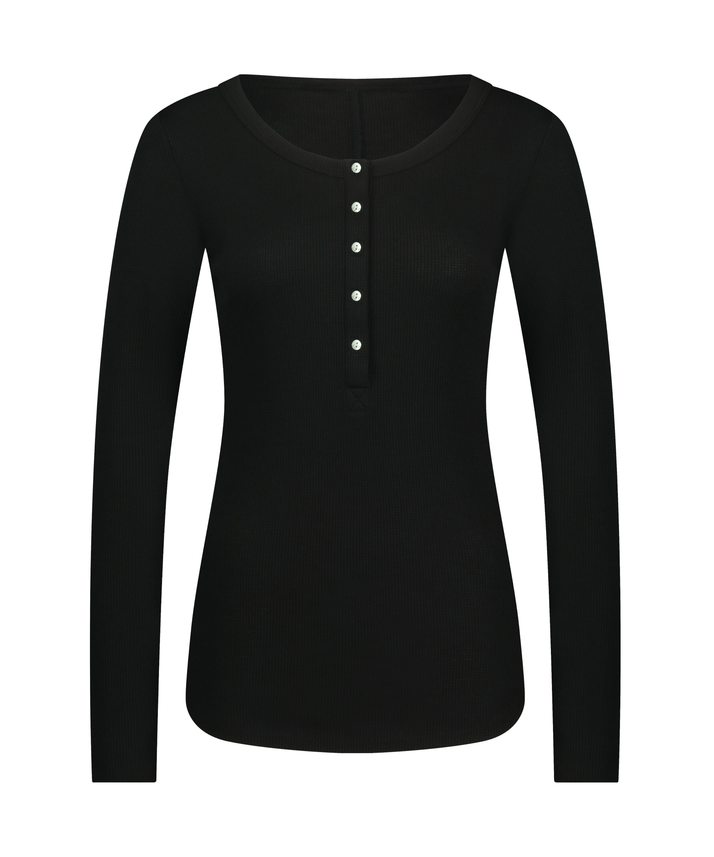 Long-Sleeved Pyjama Top, Black