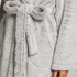 Long Fleece Bathrobe, Gray