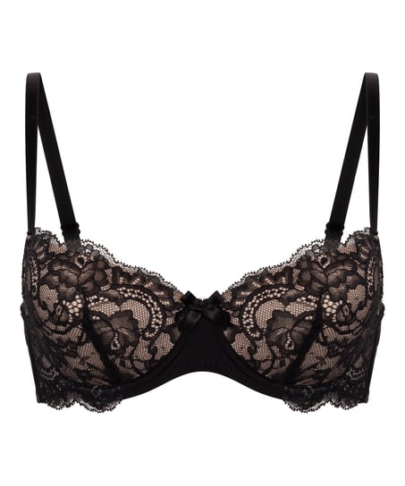 Teddy Padded Underwired Bra, Black