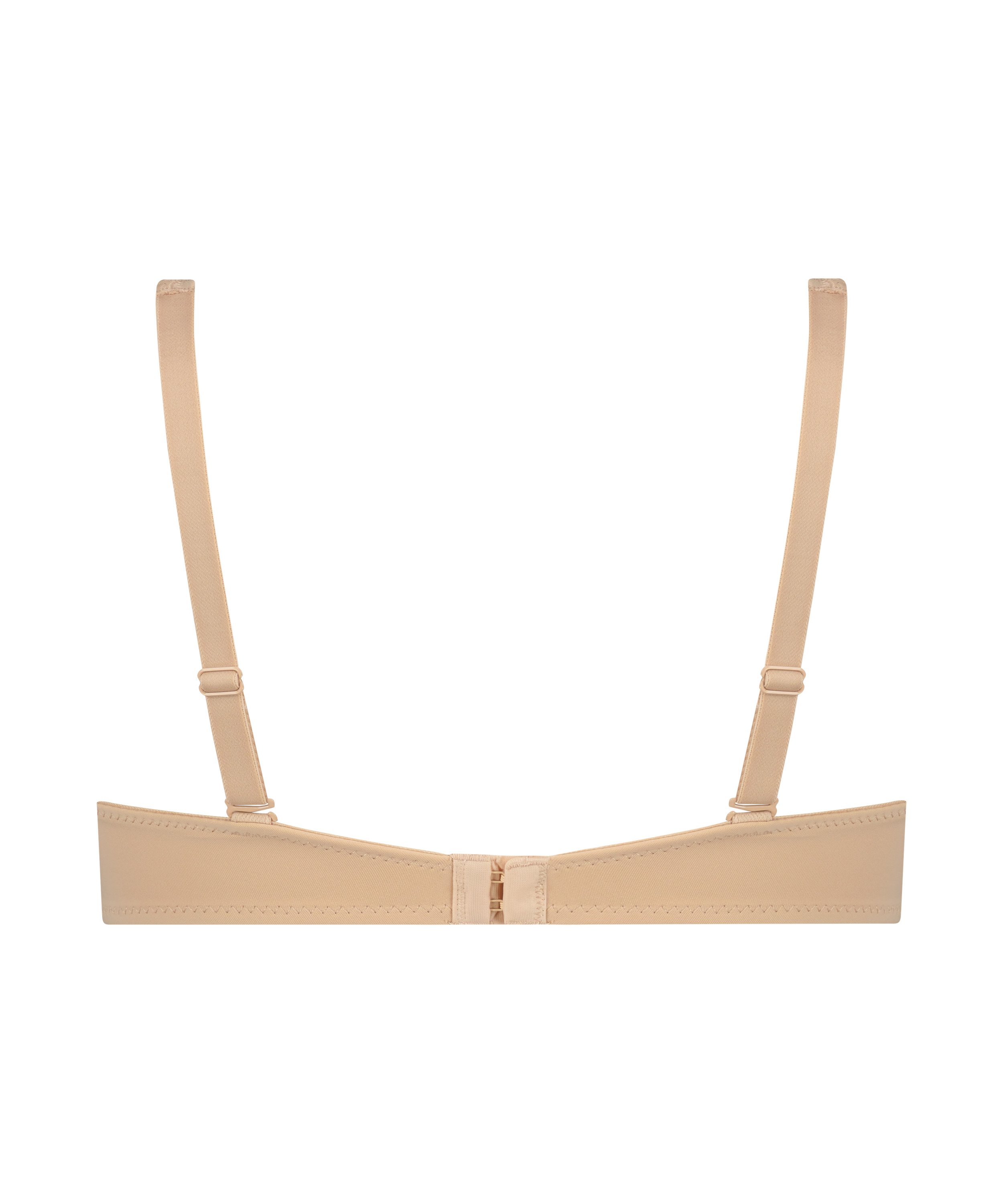 Satin Fleece Non-Padded Underwired Bra, Beige, main