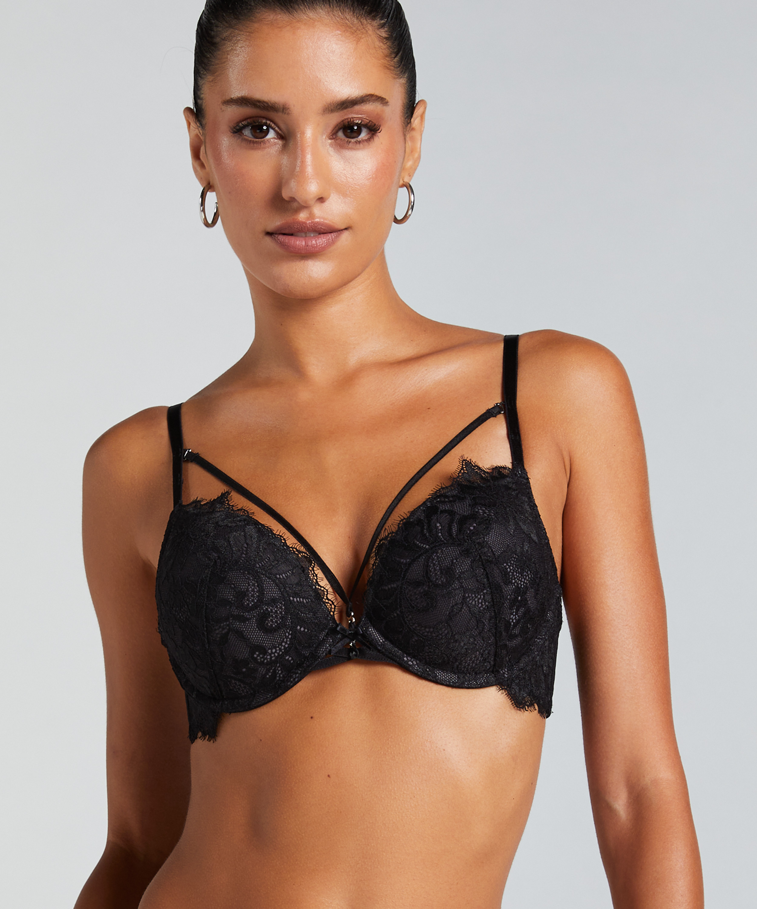Char Padded Underwired Maximizer Bra, Black, main