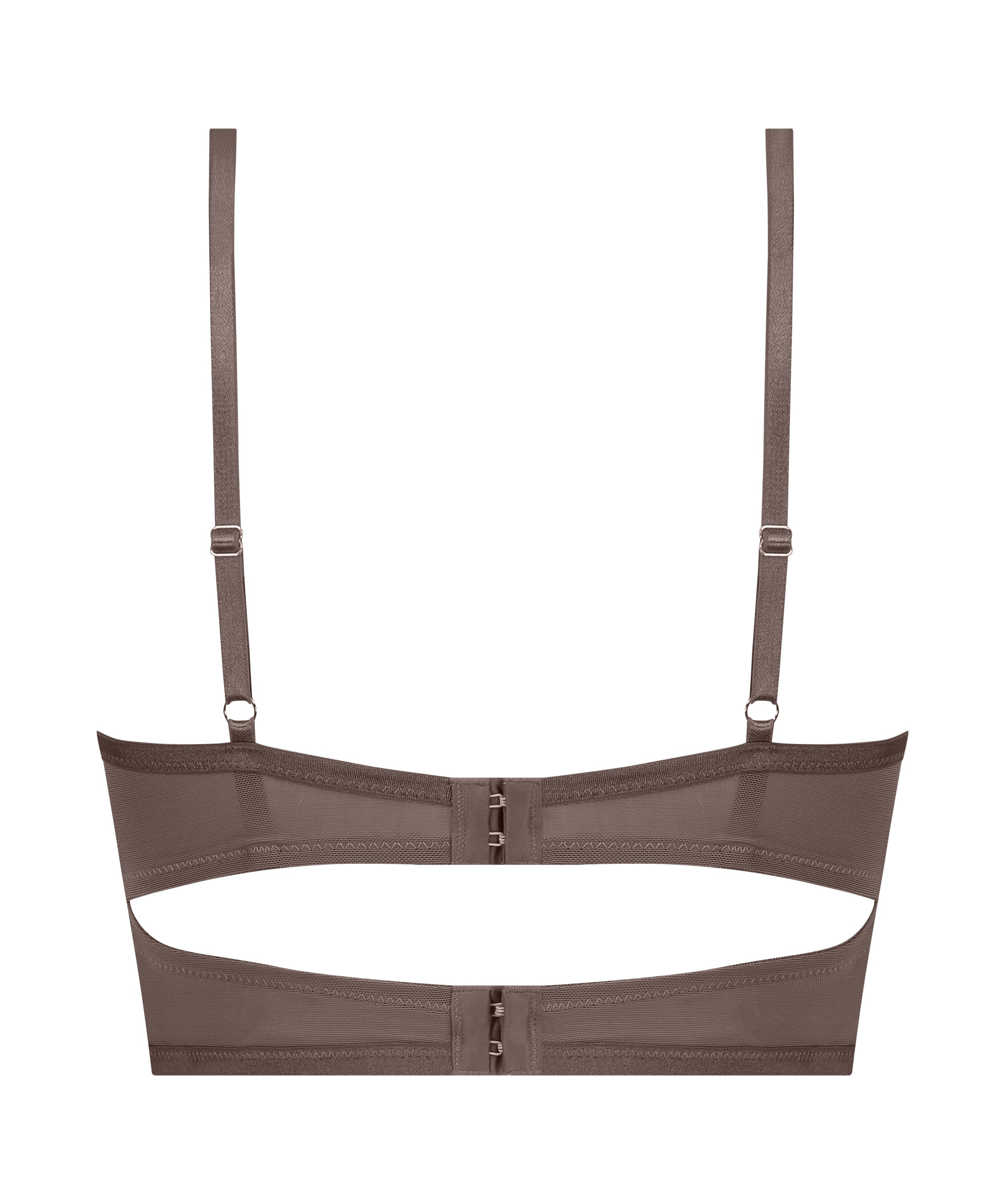 Arabella Padded Underwired Longline Bra, Brown, main
