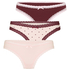 Multipack Cotton Thong, Pink