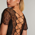 Coco satin kimono, Black
