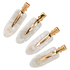 4-Pair Hair Clips, White