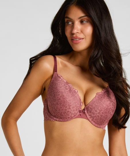 Marine Padded Push-Up Underwired Bra, Purple