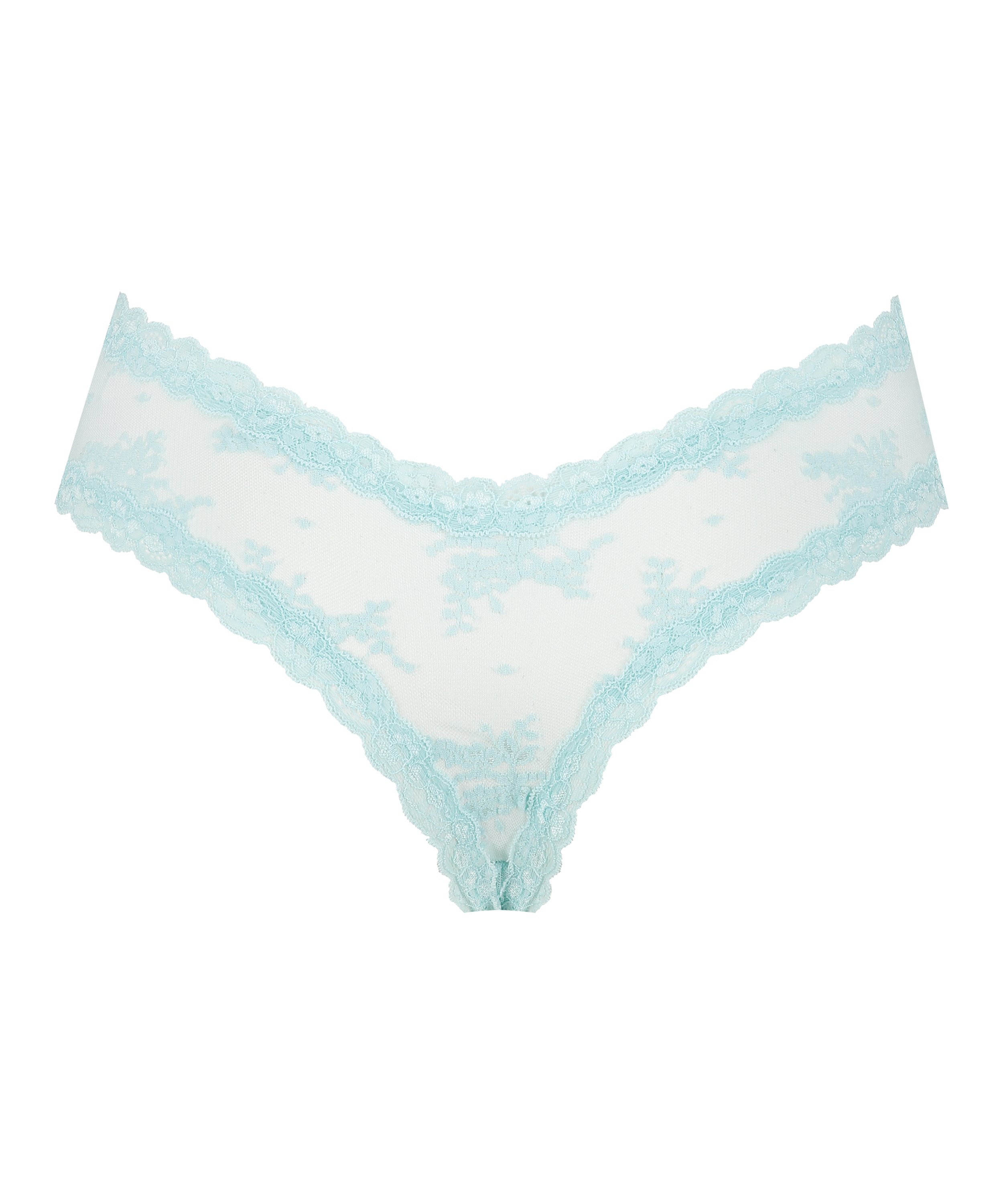V-shaped Brazilian knickers mesh, Blue, main