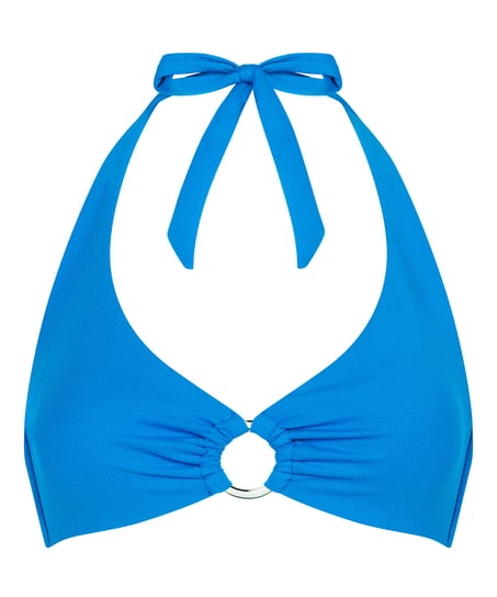 Porto Halter Bikini Top, Blue