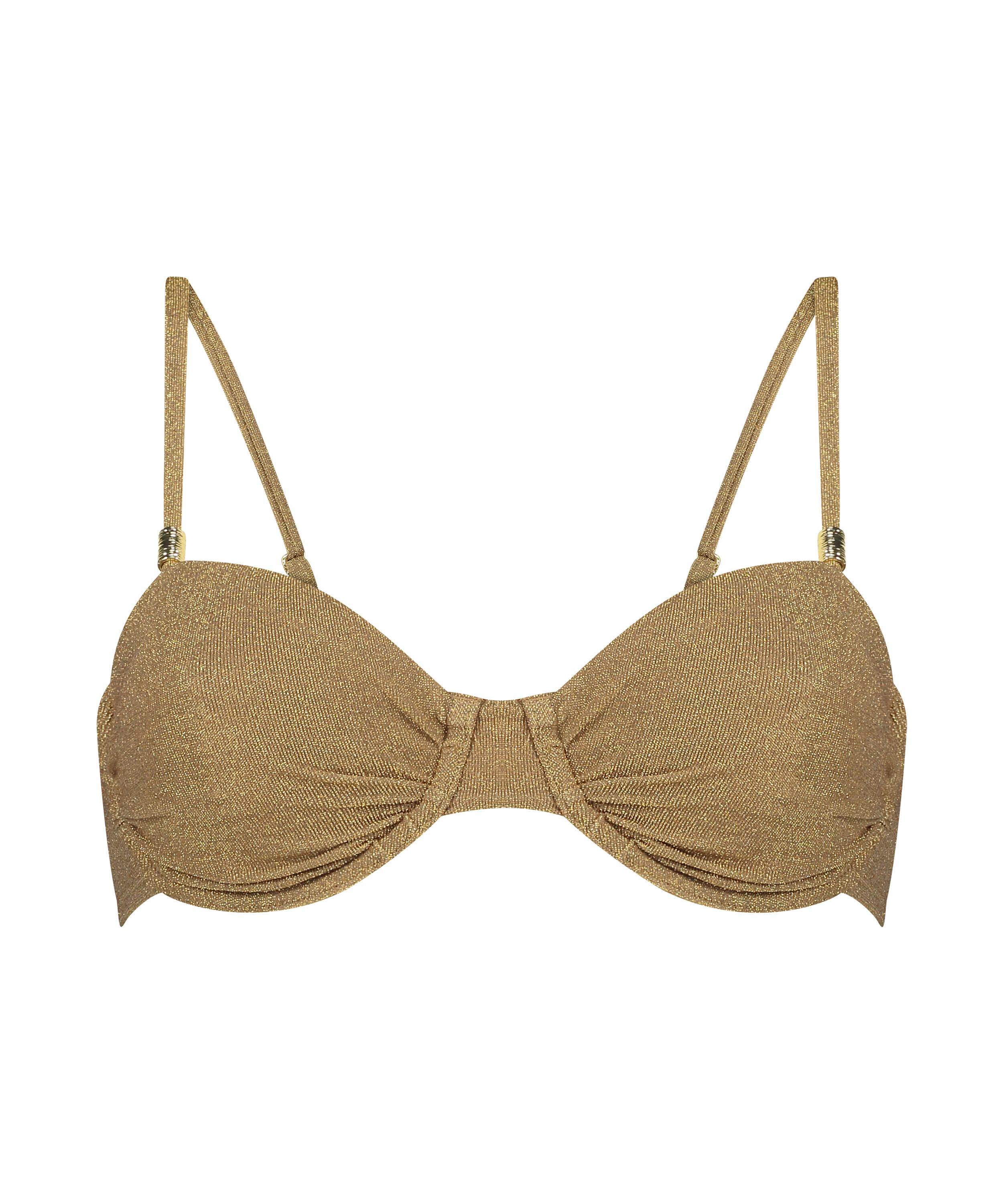 Goldie Shimmer Bikini Top, Yellow