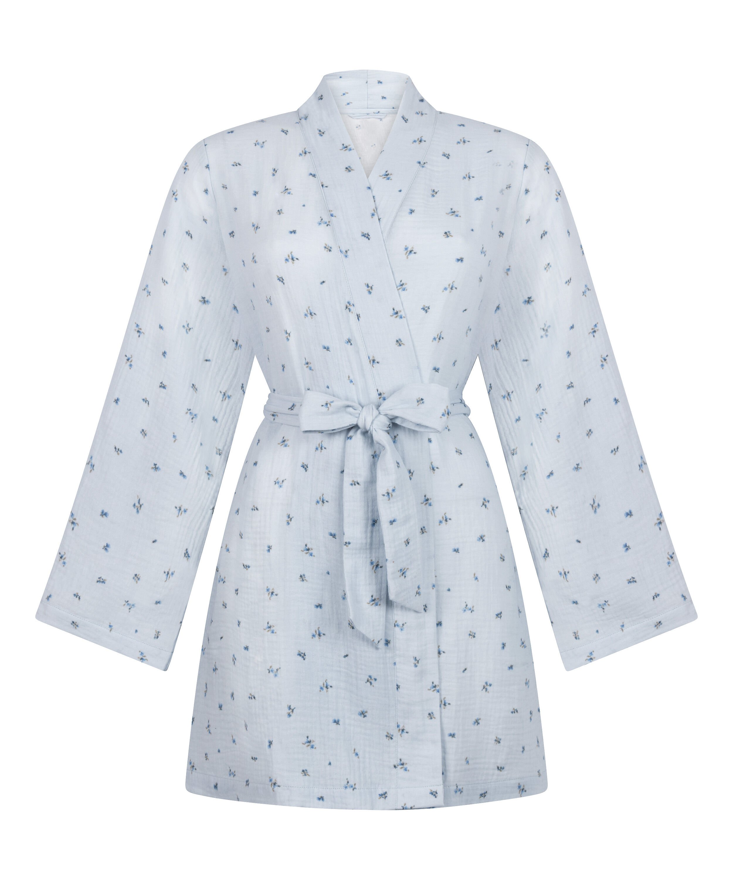 Muslin Robe Short, Blue