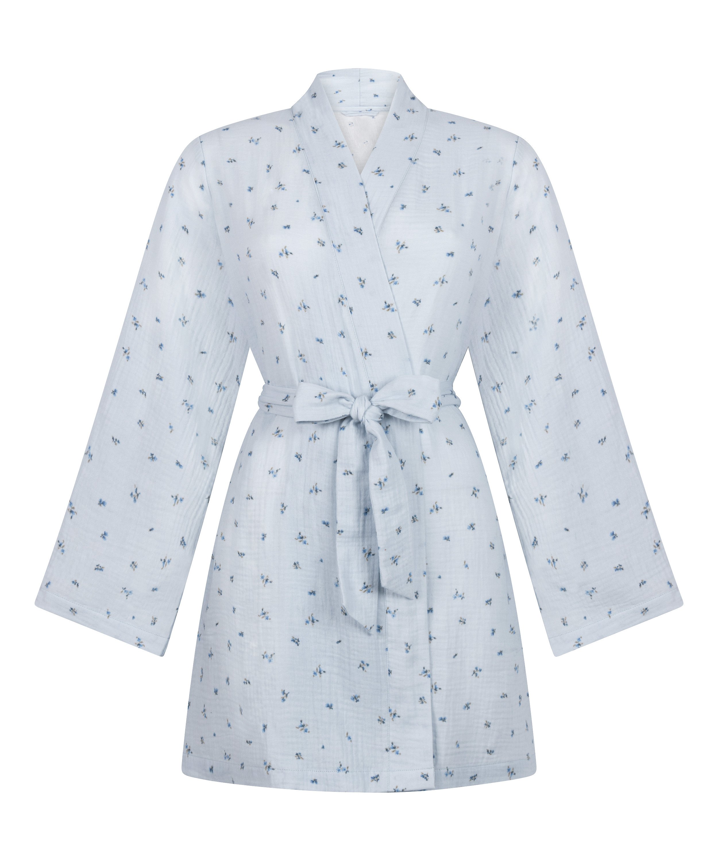 Muslin Robe Short, Blue, main