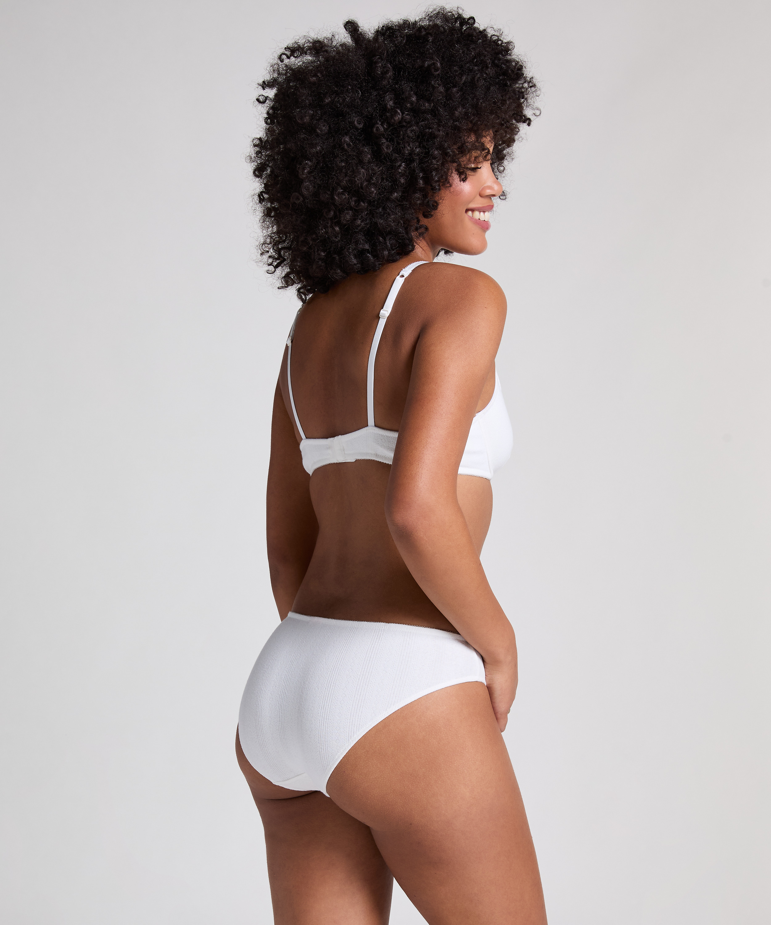 Pointelle Non-padded Underwired Bra, White, main