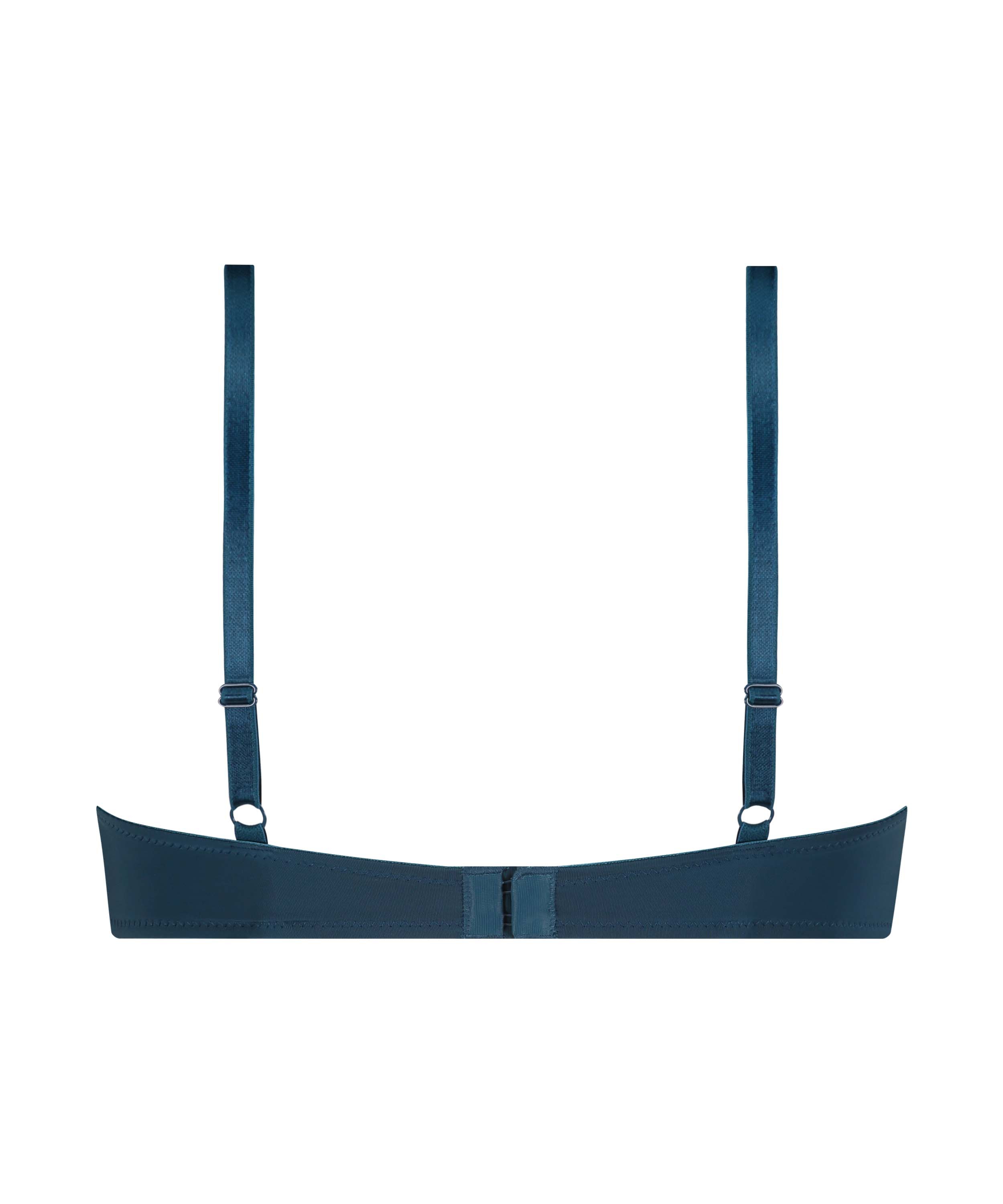 Plunge Padded Underwired Bra, Blue, main