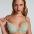 Plunge Padded Underwired Bra, Green