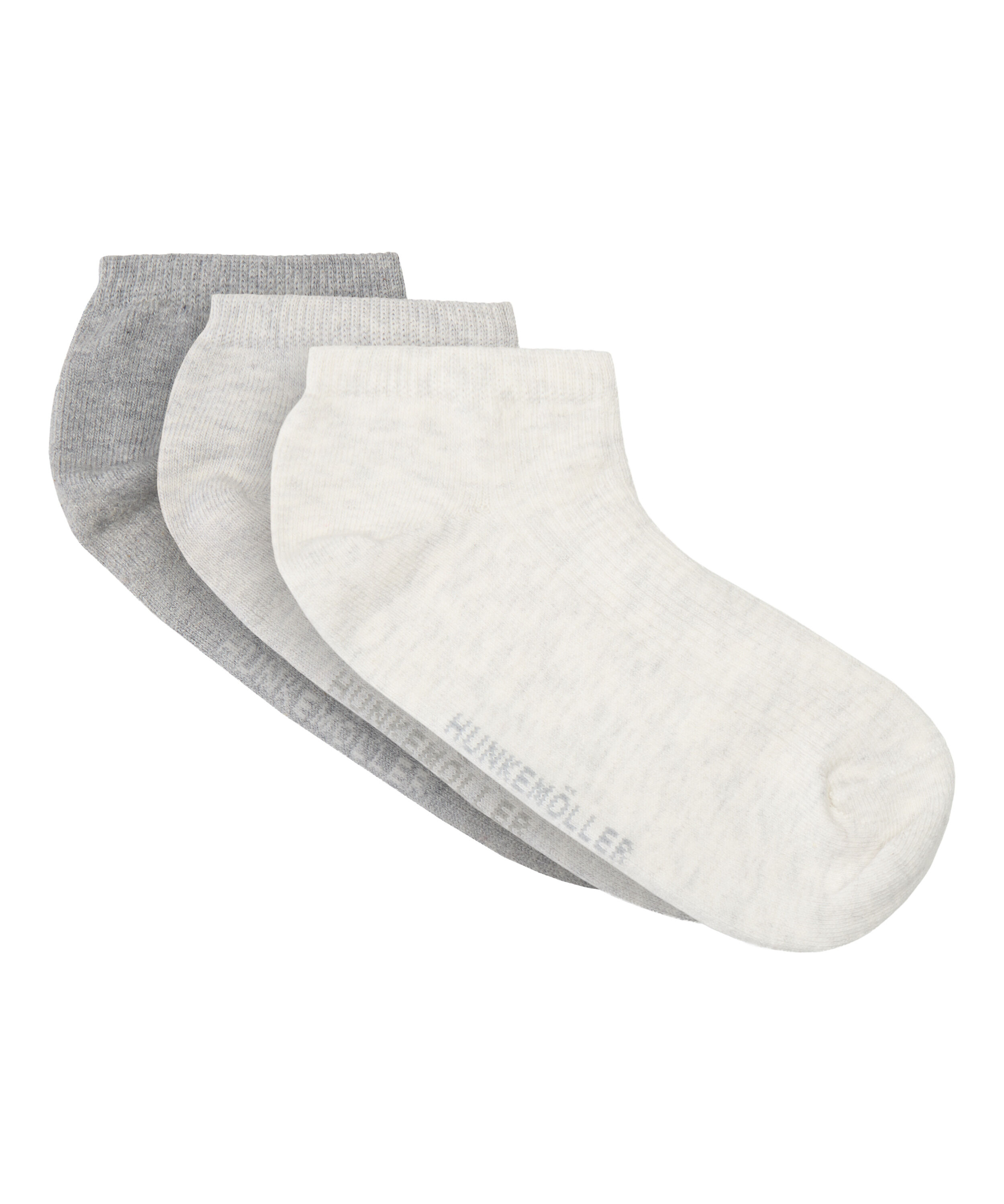 3-Pack Cotton Trainer Liner Socks, Gray