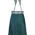 Satin lace slip dress, Blue