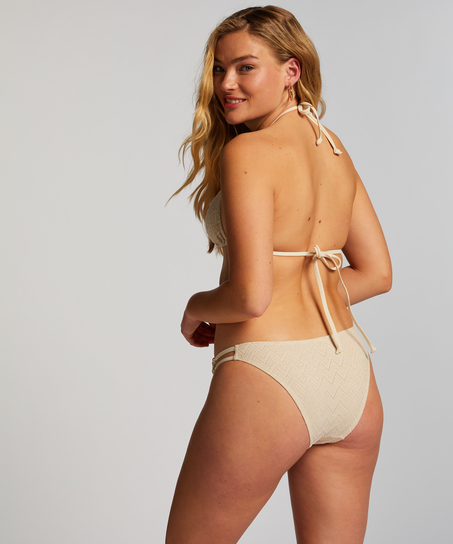 Triangle Crochet Bikini Top, White