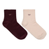 2 Pair Cotton Half Crew Socks, Pink