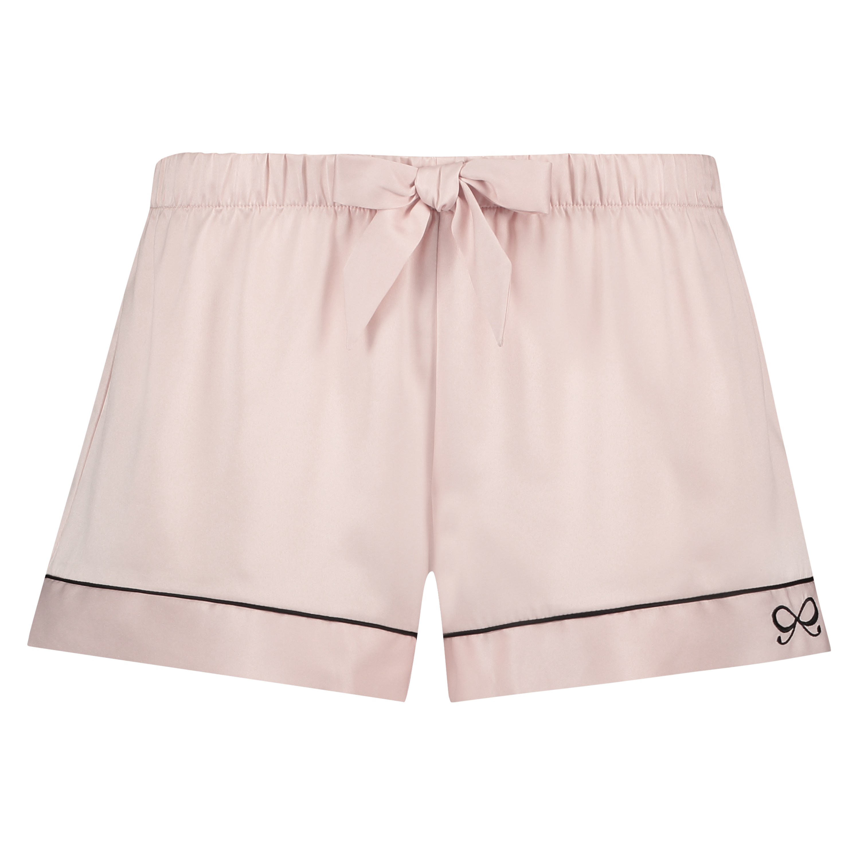 Satin Lace Pyjama Shorts, Pink, main